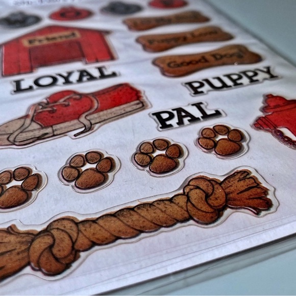 Sandy Lion Dogs Scrapbooking Bundle 3D Stickers Rubber Stamps NOS - Picture 6 of 9